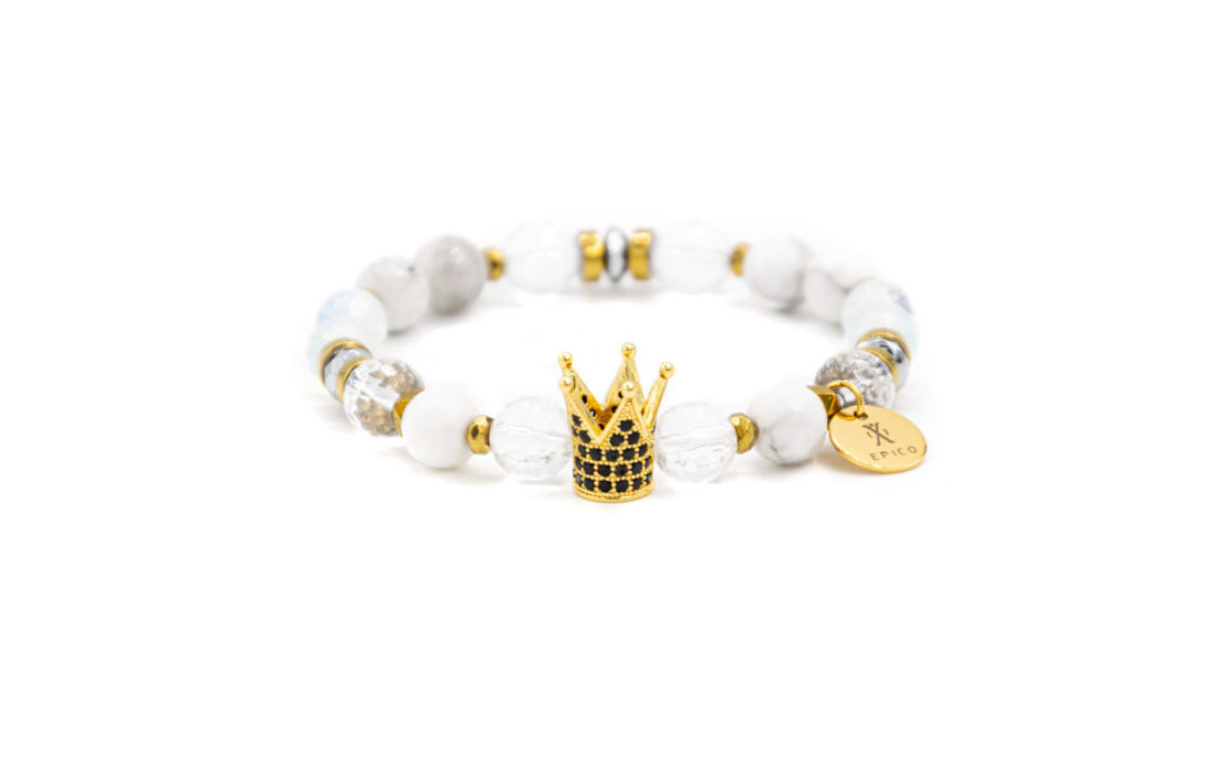White stones with crystal woman bracelet