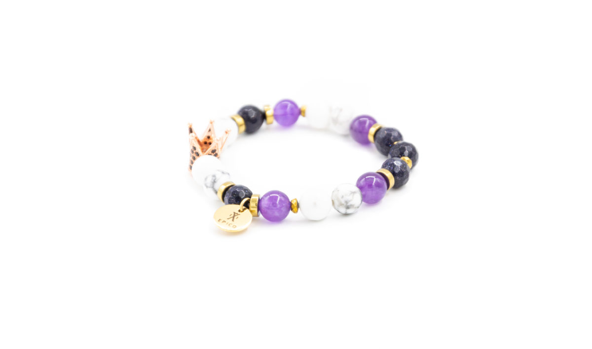 a bracelet with stones and amethyst