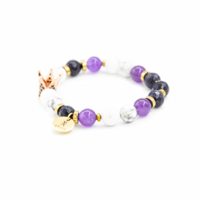 a bracelet with stones and amethyst