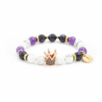 a bracelet with amethyst stones