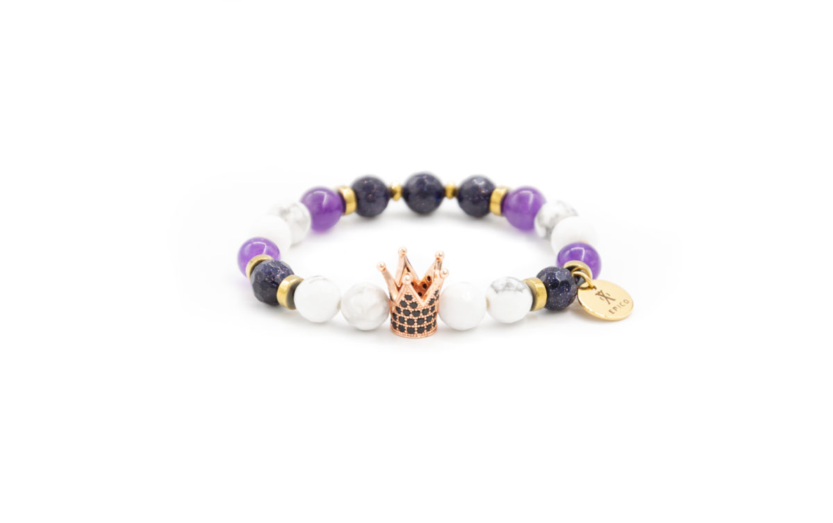 a bracelet with amethyst stones