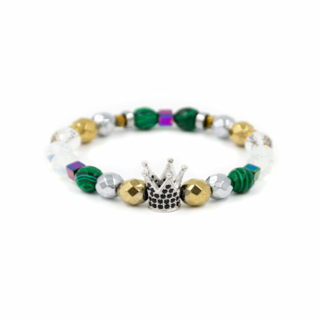 Malachite bracelet with gold green bracelet